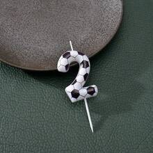 1 pieza Vela de cumpleaños con forma de balón de fútbol en blanco y negro, números del 0 al 9, adecuada para decoración de pastel de aniversario, decoración de pastel de cumpleaños, vela de cumpleaños con forma de balón de fútbol, decoración de cumpleaños, decoración de fiesta - Blanco y Negro - Ver 7