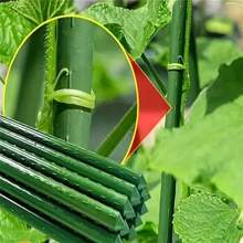 21pcs 1.1mm Durable Metal Trellis Stakes - Garden Stakes For Tomato, Grape, Passion Fruit Vines Support - Greenhouse & Outdoor Gardening Essential, Sturdy Support Tool, PET Coated Metal Core, Anti-Corrosion, Easy To Insert For Climbing Plants, Vines, Fruits And Vegetables