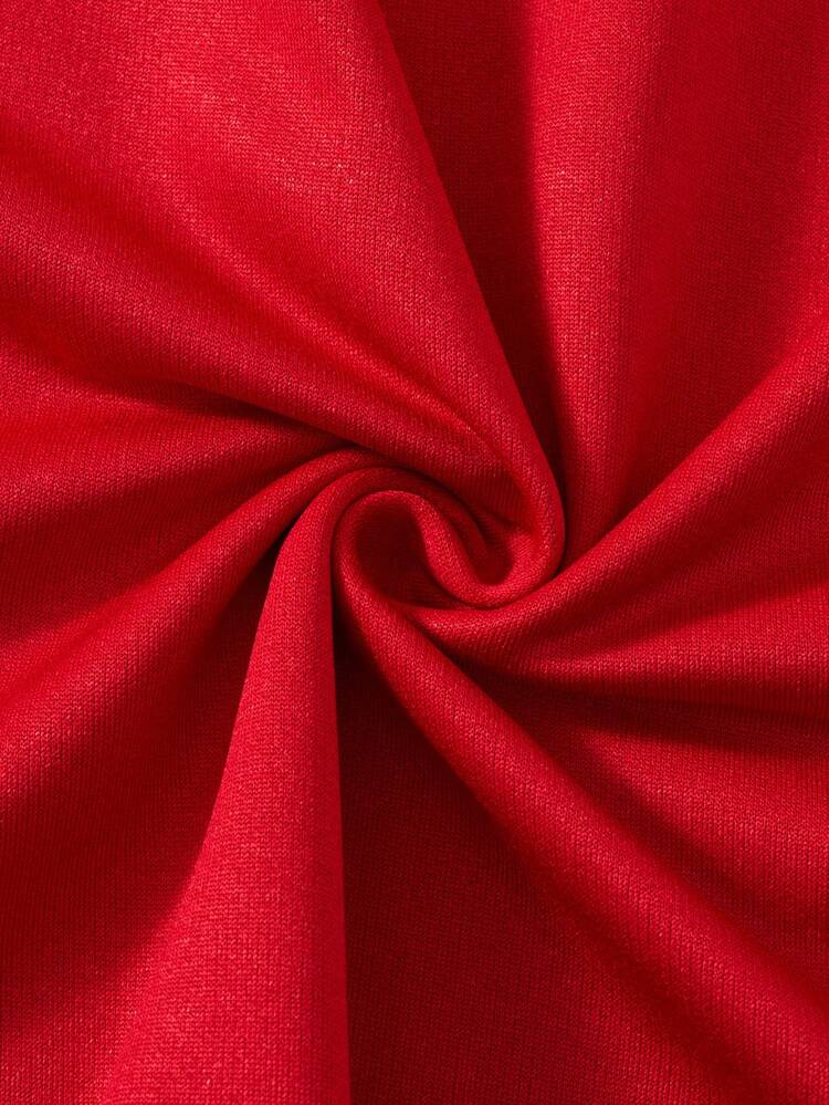 Camiseta de manga corta suelta con estampado de texto italiano de moda casual deportiva para hombres Shwiy, con patrón de bandera nacional y rayas negras, adecuada para primavera/verano, escuela, uso diario, ropa de calle - Rojo - Añade 8