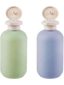 1 pièce Bouteille de voyage en silicone, Contenant de voyage à pression 200 ML étanche, Bouteille de voyage portable et rechargeable, Convient pour les articles de toilette, le shampooing et le revitalisant