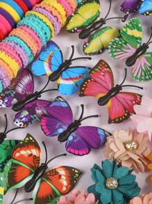 Set di 231 pezzi di accessori per capelli colorati, include fermagli per capelli floreali con strass, fermagli per capelli a forma di farfalla e vari elastici per capelli, adatti per code di cavallo, trecce e chignon, necessità quotidiane - Confezionato in busta di plastica