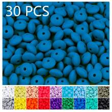 QYDCX Contas de lentilha de silicone faça você mesmo, 6/30/50/100/1800 peças, 12 mm, 30 cores, cordão faça você mesmo e contas acessórias