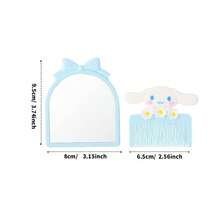 Set de espejo y peine mini de Cinnamoroll de Sanrio de MINISO, diseño portátil, incluye mini espejo y peine, espejo de alta definición, ideal para viajes y uso diario (1 pieza) - Azul - Ver 9
