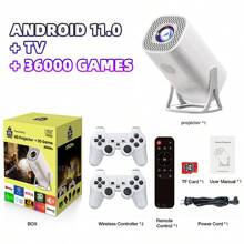 Android 11 Gaming Projector Home Theater Wireless Gaming Controller Dual WIFI 1280*720P For MirrorCast/Youtu/+
