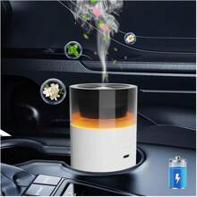 1PC Portable Essential Oil Diffuser Atomizer For Car Use With Auto Start-Stop Function, Operation Memory Function, 8-Color Ambient Lighting, And 3000mAh Rechargeable Battery– Suitable For Cars, Homes, Offices, And Travel.