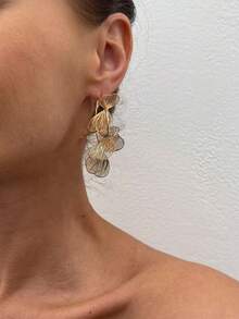 1 对时尚、优雅、创意高端花瓣耳环，适合日常佩戴