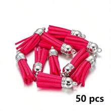 20/50 piezas Colgantes con borlas dorados y plateados, broches, accesorios para pendientes, llaveros, colgantes, borlas para manualidades y joyería DIY