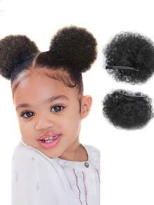 1个/2个迷你蓬松发髻发夹 - 手工制作，卷曲蓬松造型，适合女孩，是生日派对、礼物和日常装扮的完美之选，黑色耐高温合成发饰，派对发饰，时尚盘发配饰，牢固贴合设计，发饰 - 自然黑 - 查看 8