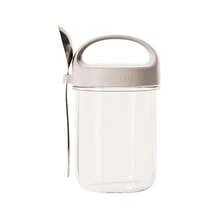 430ML Nuevas Tazas de Desayuno para Avena, Cereal, Nueces, Yogur, Ensalada, Taza de Vidrio a Prueba de Fugas, Contenedor de Avena con Tapa y Cuchara, Caja de Almacenamiento de Alimentos DSF8 - Gris - Ver 12