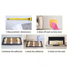 1 pieza Protector de pared decorativo acolchado de 20x40cm, panel de pared acolchado suave para cama, pegatina de pared 3D autoadhesiva