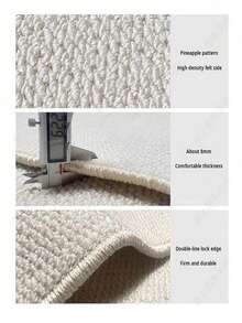 1pc Faux Jute Material Decorative Rug & Mat, Dirt-Resistant & Machine Washable, Multiple Sizes & Shapes Available, Suitable For Living Room, Kitchen, Bathroom, Entryway, All Season, Pet-Friendly Rug & Mat. (May Need To Be Laid Flat For A Period Of Time After Receiving Due To Packaging) - Beige - View 9