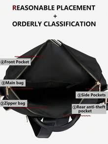 女士防盗豹纹流苏尼龙双肩包，多功能时尚日常包，多口袋轻便旅行包，大容量简约书包，便捷书包，适合学生、护士、教师、商务人士、旅行度假、商务出行、日常通勤、购物、办公、约会、徒步、训练、工作、生日礼物、节日礼物 - 彩色 - 查看 5