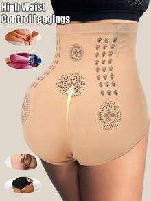 1 Pc Seamless Shaping Panties High Waist Tummy Control Underwear Slimming Butt Lifter Waist Trainer Body Shaper Panties Women Shapewear Bottoms Sheath Flat Belly Woman Lingerie Briefs - Beige - View 7