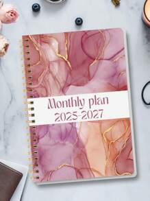 1 caderno de calendário semanal e mensal para mulheres e homens, caderno de ano letivo mensal 2025-2027 com anotações, material de escritório e escolar, presentes perfeitos para material escolar, volta às aulas