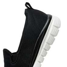 Skechers 女士休闲鞋，优雅女士套脚休闲鞋，透气轻便软底休闲通勤步行鞋 100842-BKW - 黑色/白色 - 查看 7