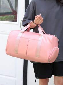 1 pièce Grand sac d'entraînement, sac de voyage, sac de gym, bagage de vacances de fin de semaine, compartiment séparé pour chaussures sèches et humides. Sac cabine adapté aux voyages d'affaires, aux vacances, aux loisirs en extérieur, au ski, aux séjours, aux sports, à l'école, aux week-ends, aux couples.