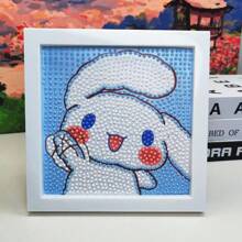 Sanrio 1Pc Hello Kittys Kuromis Cinnamorolls My Melodys 5D DIY Diamond Art Painting Set With Photo Frame Cute Kitty Cat Diamond Art Painting Making Beginner Gift(Some Parts May Be Random)No Picture Frame