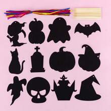 12 Pcs Special Shaped Scratch Painting Animal Decoration Children's Christmas Scratch Painting School Supplies,Back To School