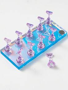 美甲展示架，用于美甲练习、彩绘、按压式指甲设计，磁性假指甲架，适合家庭 DIY 沙龙使用 - 彩色 - 查看 7