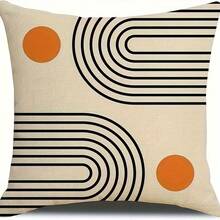 4 件亚麻波西米亚图案枕套，单面印花 45x45 厘米（18x18 英寸）沙发靠垫套，不含枕芯靠垫套房间装饰家居装饰卧室装饰枕套 - 彩色 - 查看 2