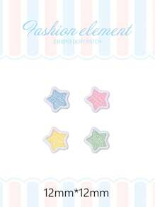 1 Piece Stick On Cartoon Rainbow Meteor Elements Embroidery Bag Clothing Accessories Decorative Self-Adhesive Fabric Stickers Summer, School