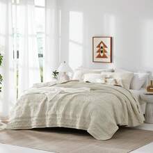 Dark Grey Quilt King Size Bedding Sets With Pillow Shams, Lightweight Soft Bedspread Coverlet, Quilted Blanket Thin Comforter Bed Cover, All Season Spring Summer, 3 Pieces, 104x90 Inches - 波西米亞小麥 - 查看 2
