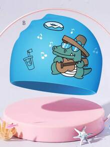 قبعة سباحة من السيليكون الناعم متعددة الألوان ، مريحة، مقاومة للماء، مانعة للانزلاق، مرنة، مناسبة للأولاد والبنات للسباحة والتنزه تحت الماء والرياضات المائية