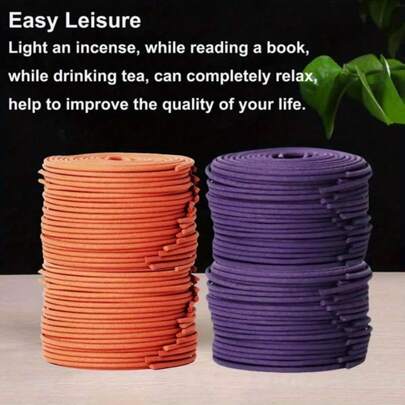 Lavender & Orange Scented Spiral Incense Coils - Handcrafted From Ancient Formulation, Plant-Based Essential Oils, 3-4 Hour Burn Time, Stress Relief & Relaxation, Aromatherapy For Outdoor Camping, Yoga, Patio, Home Decor, Summer