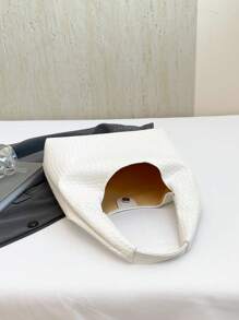 Bolso de hombro vintage de gran capacidad y color liso suave para mujer, versátil bolso bandolera con asa, bolso de hombro tipo hobo grande con capacidad, bolso bandolera casual de trabajo de gran capacidad