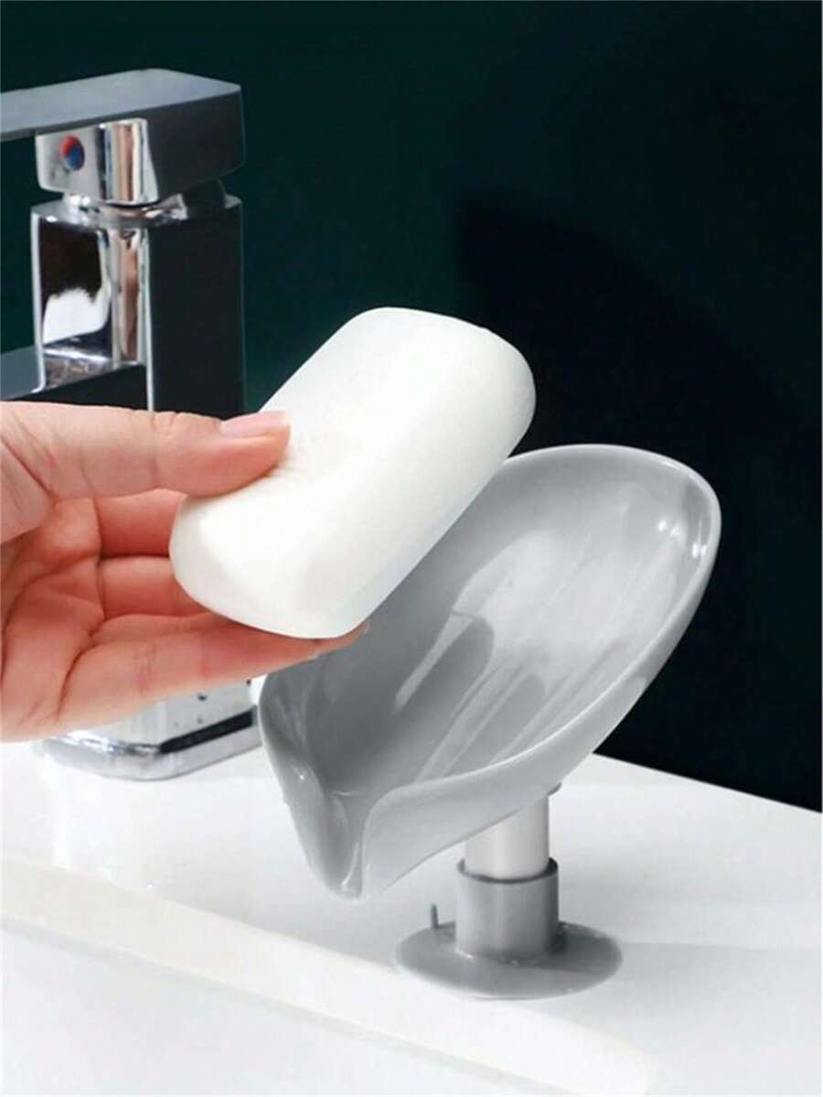 1 件装简约灰色免打孔肥皂盒，普通肥皂架，适用于浴室，适合返校季 - 灰色 - 查看 1