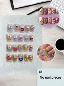 10pcs Cute Cartoon 5D Embossed Nail Art Stickers - Colorful Sausage Mouth & Big Lips Design, Women & Girls DIY Vinyl Decals, Reusable, Glitter Surface, Nail Stickers [Random Colors, Random Styles]