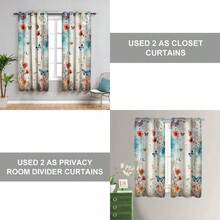 Local Warehouse, Curtains -Moth Butterfly Door Curtain For Doorway, Mushroom Moon Phase Boho Flowers Closet Door Cover Curtain For Bedroom Living Room Closet Door, 1 Panel 34" W X 80" L - Butterfly_a41 - View 5
