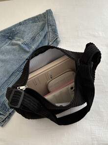 女士灯芯绒2025新款单肩包韩版时尚简约风格糖果色斜挎包