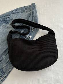 女士灯芯绒2025新款单肩包韩版时尚简约风格糖果色斜挎包