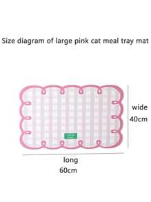 1 pièce de set de table en caoutchouc absorbant à imprimé à carreaux, design de chat, rose