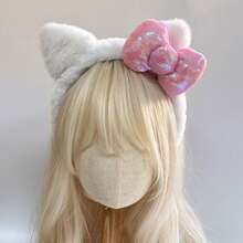 Tom's Cat Ear Plush Headband, S Casual Photo Hair Accessories, Headband With Bow, Polyester Fiber, Suitable For All Seasons Valentines,Hairband,Hair Hoop Headbands ,Gifts Head Accessories - Multicolor - View 15