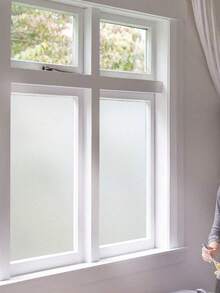 1卷磨砂隐私窗膜 - 静电吸附可移除玻璃膜 - 防紫外线，适用于办公室、会议室、浴室、客厅 - 17.5 x 118 英寸 - 無色 - 查看 20