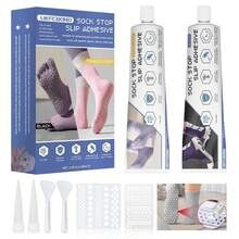 Anti Slip Sock Glue, 3.38 Floz Sock Stop Glue, Transparent Washable Fabric Paint Soft Non-Slip Adhesive For Socks, Pet Socks, Floor Mats, Blankets (Clear & Black) - 1 - Xem 6