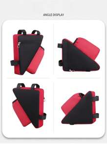 Bolsa triangular para bicicleta de montaña, organizador de almacenamiento triangular para ciclismo al aire libre, bolsa triangular para bicicleta de ruta y montaña, bolsa para manubrio de bicicleta de 1.5L con soporte para botella de agua, apto para diversas bicicletas, bolsa de almacenamiento triangular y soporte para botella de agua (botella de agua no incluida)