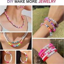 Redtwo 6800 Pcs Clay Beads Bracelet Making Kit, Friendship Bracelet Kits Flat Beads For Jewelry Making, Polymer Heishi Set For Bracelet Necklace DIY Crafts Gift For Girls Ages 6-12