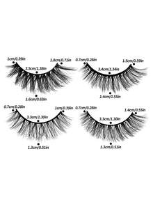 20 Pairs Fluffy&Thick 3D False Eyelashes With Paper Box,Natural Looking Soft,Volume Eyelashes Fake Eyelashes,Protable,Europe And America Style Thick,Cartoon Eyelashes Wet Look Makeup Manga Lashes,Dramatic Messy Mink Lashes Wispy,Cosmetic Makeup Tool For Beginner - màu đen - Xem 2