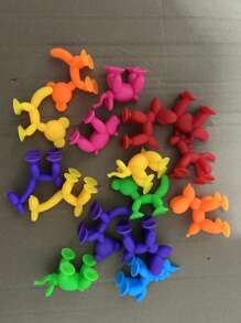 Interactive Silicone Suction Cup Animal Toys For Kids Sensory Play & Travel-Friendly - Ideal For Birthday - Assorted Colors