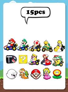 Sanrio Super Mario , Pvc Soft Rubber Shoe Accessories, DIY , Shoe Buckles, Shoe Flowers, Shoe Ornaments