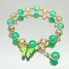 1pc Y2K Style Energetic Bead Bracelet, Acrylic Butterfly Stretch Bracelet Suitable For Women, Casual/Fresh, Random Butterfly Placement