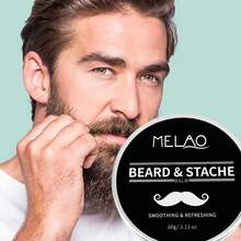 MELAO 胡须膏 胡须蜡 造型调理胡须膏 - 抚平、塑造、滋润和软化粗糙、干燥的胡须，同时促进胡须生长，使胡须更浓密/更健康