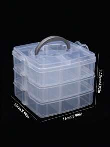 1 Stück Multi-Zweck transparente Kunststoff Aufbewahrungsbox, tragbare abnehmbare Handaufbewahrungsbox mit drei Ebenen, Handwerksaufbewahrungsbox, verwendet zum Aufbewahren von Ohrringen, Ringen, Halsketten, Schmuck, Kosmetika, Haraccessoires, Nagelwerkzeuge, Nagel-Accessoires, Schmuckdekoration und -aufbewahrung, kleine Gegenstände oder Verschiedenes für Schreibtischorganisation, Geschenke für Frauen, Reiseaufbewahrungsorganizer Reisenotwendigkeiten Geschenk Schulanfang