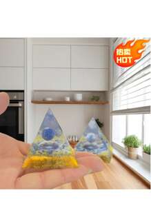 5 Cm Devil's Eye Natural Crystal Ball Pyramid Decorative Crystal Pebble, Suitable For Home Or Car Desktop Decoration.