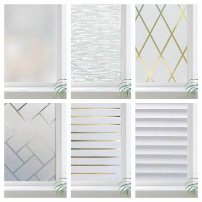 Adesivo de janela autoadesivo 3D com isolamento térmico, película de PVC arco-íris para banheiro, escritório e cozinha, economiza energia