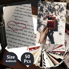 50-Pack Vintage Music Wall Art Postcards, Retro Photo Collage Kit, Room Decor Aesthetic Prints, Glossy Finish English Language Posters For Bedroom Wall Decor Home Decor Bedroom Decor