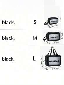 1 pièce Sac de toilette imperméable en PVC, sac de maquillage portable de grande capacité, pour le voyage, la plage, l'université, range les cosmétiques, les articles de toilette et les accessoires